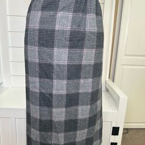 Pendleton  vintage Gray Checkered Pencil  maxi Skirt